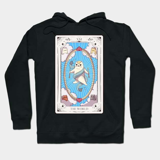 Cat Tarot - The World Hoodie by ArtbyLaVonne